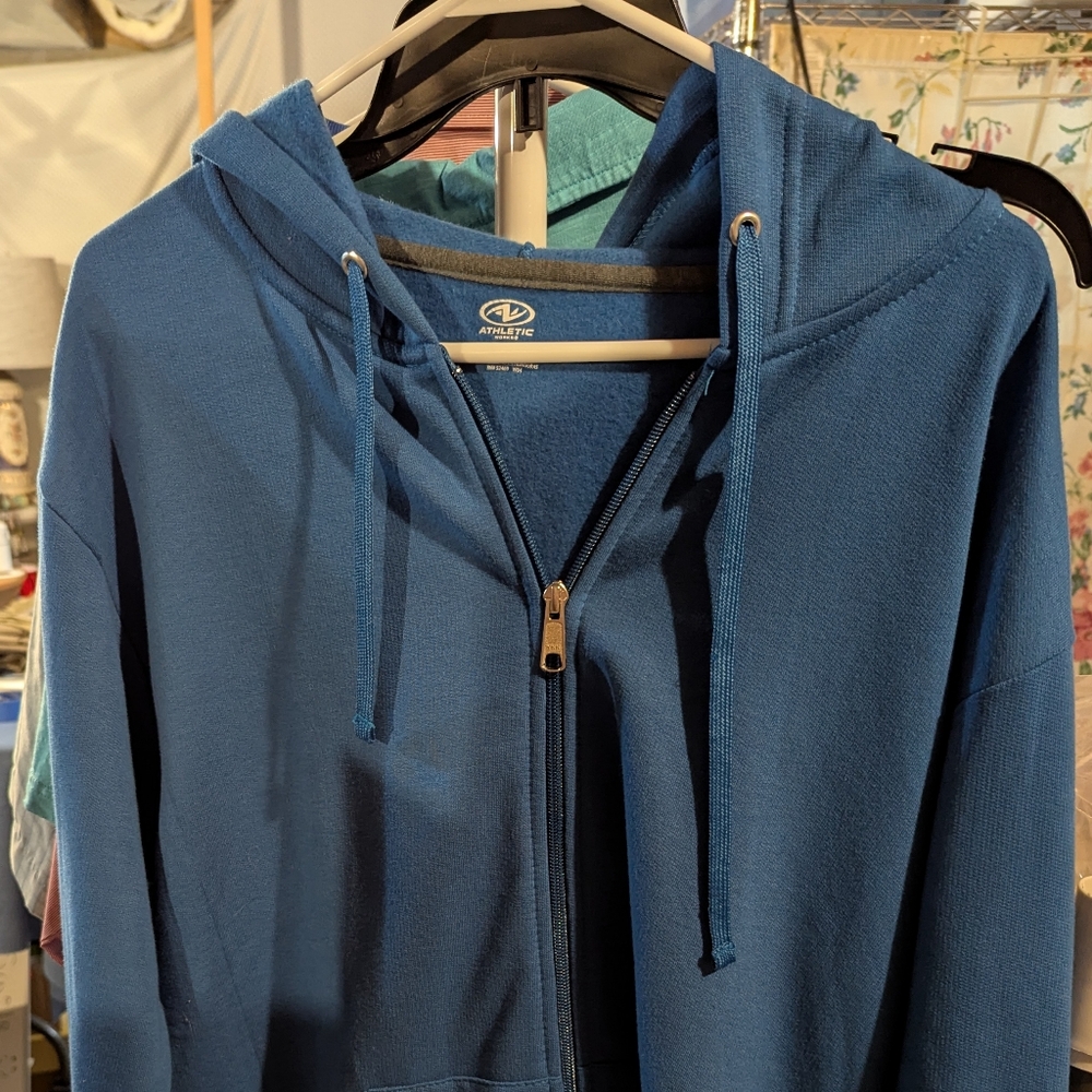 Athletic Works Blue Zip-Up Hoodie size medium
